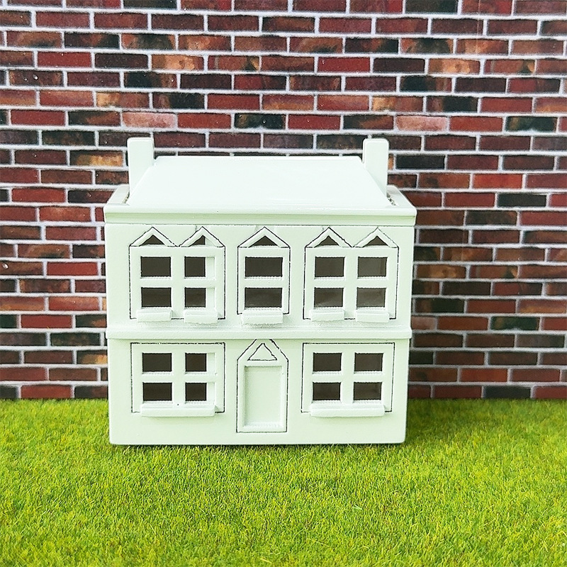 Kids Toys Doll - 1:12 Dollhouse Miniatures White Wooden Villa