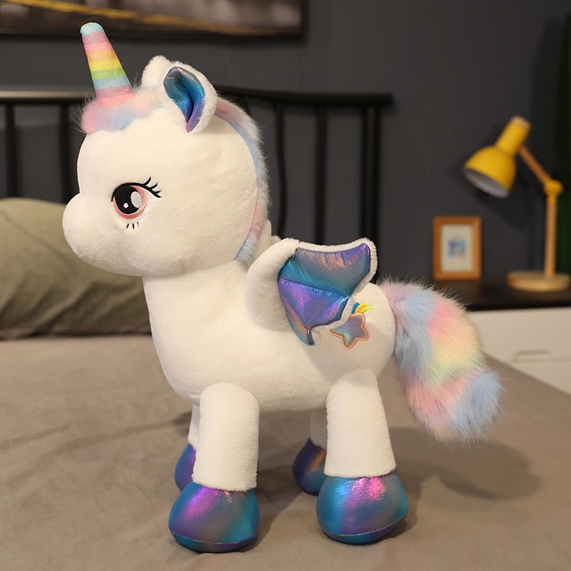 Unicorn Stuffed Toy - Rainbow Pegasus Unicorn Plush Toy Pony