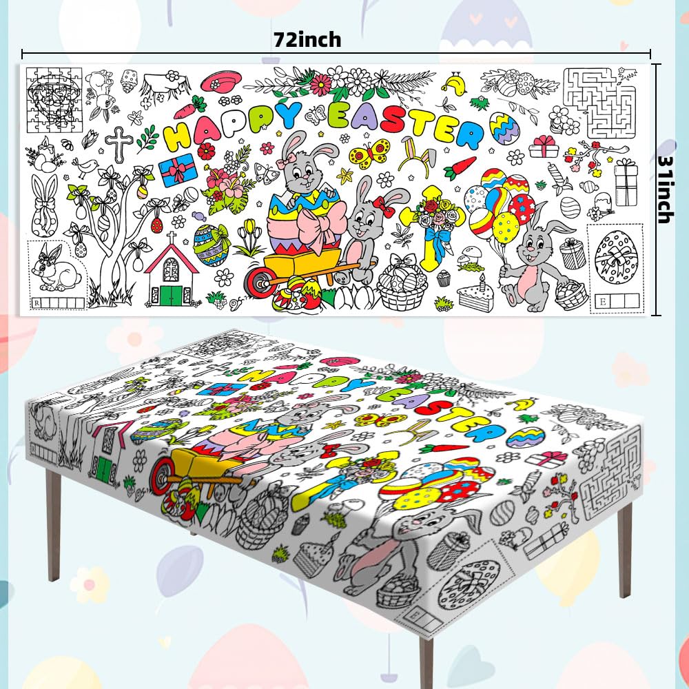 Easter Coloring Tablecloth for - đánh giá và giá Banner Kids Toys