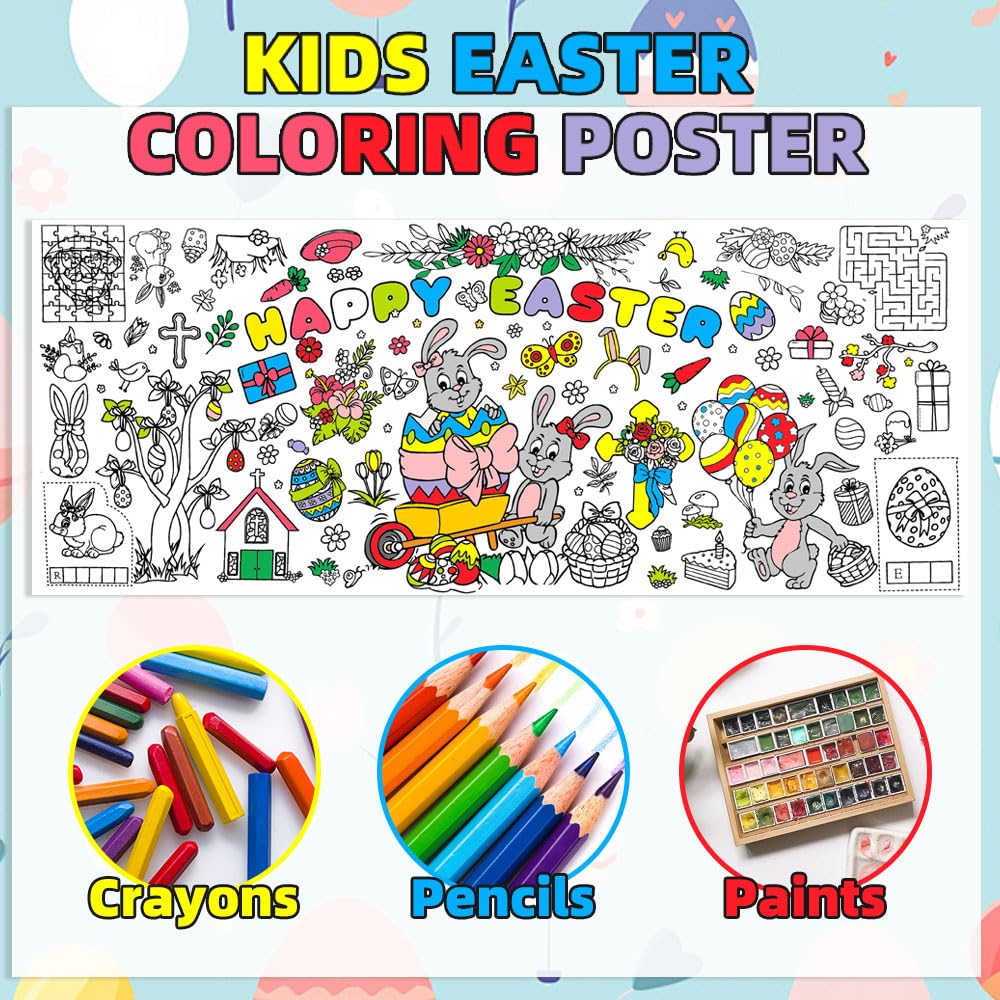 Easter Coloring Tablecloth for - đánh giá và giá Banner Kids Toys