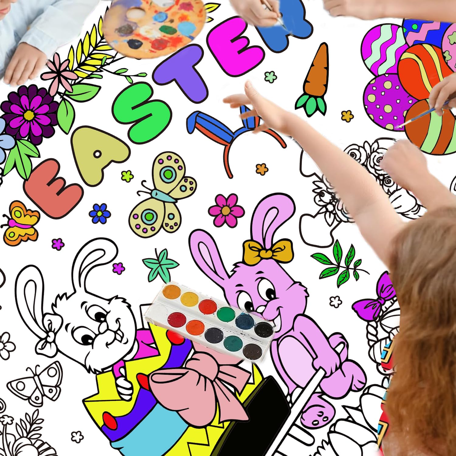 Easter Coloring Tablecloth for - đánh giá và giá Banner Kids Toys