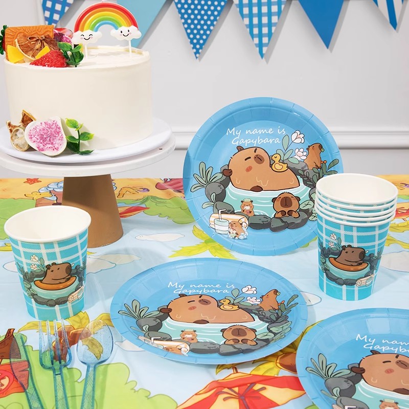 Cartoon Capybara Party Supplie - đánh giá và giá Banner Kids Toys