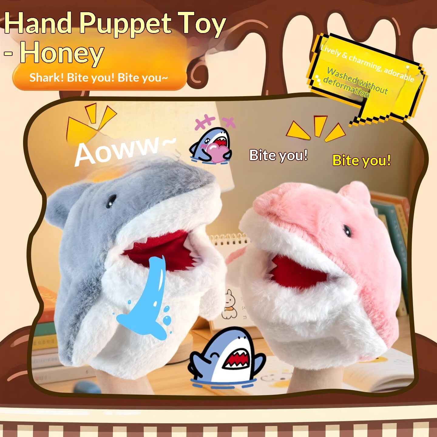 Shark Hand Puppet Plush Shark  - đánh giá và giá Kids Toys Doll
