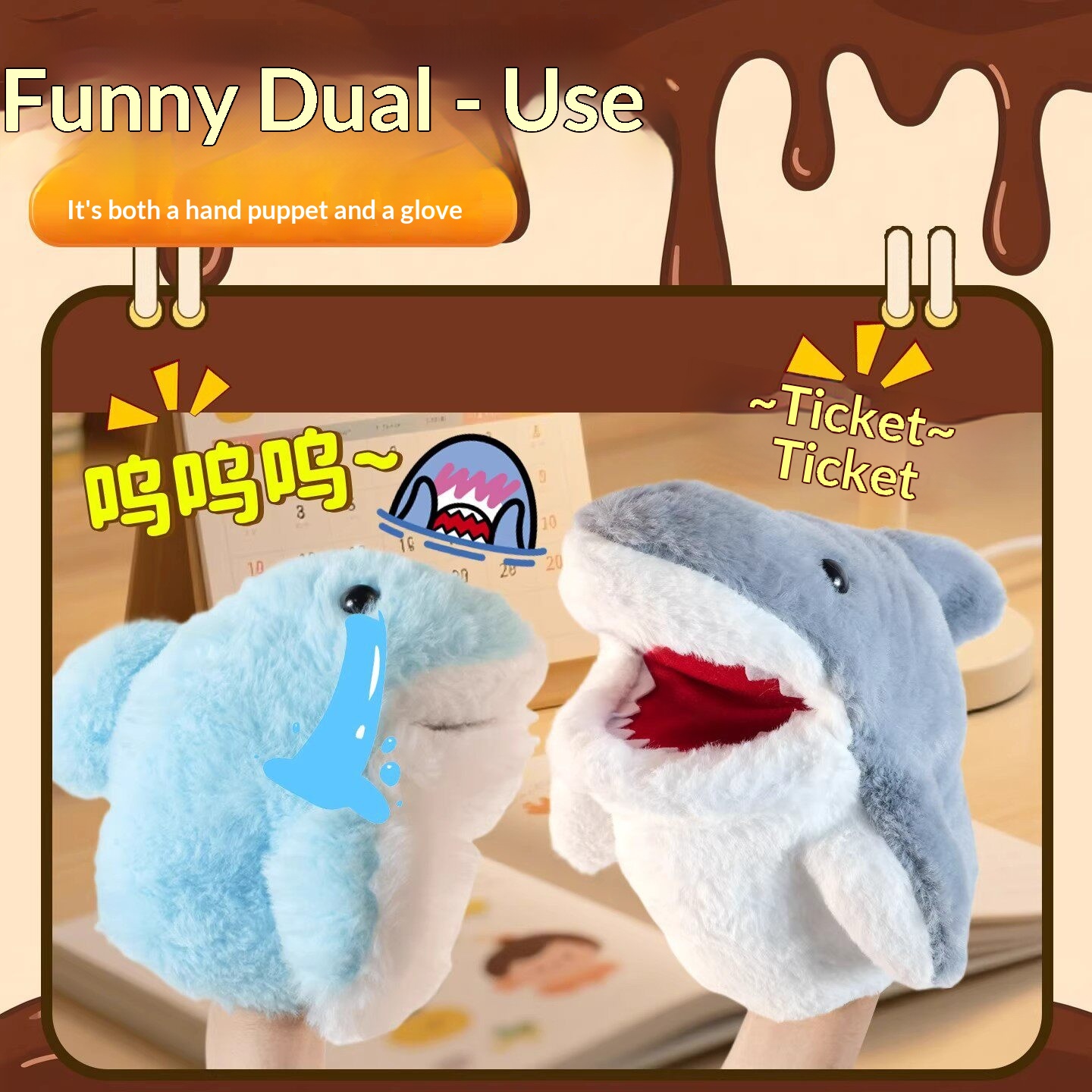 Shark Hand Puppet Plush Shark  - đánh giá và giá Kids Toys Doll